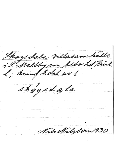 Bild på arkivkortet för arkivposten Skogsdala