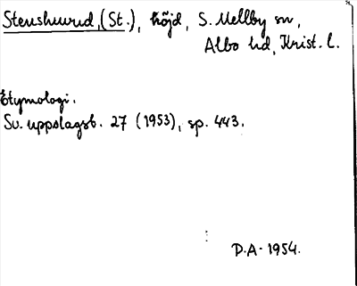 Bild på arkivkortet för arkivposten Stenshuvud, (St.)