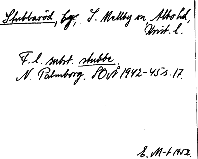 Bild på arkivkortet för arkivposten Stubbaröd