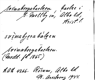 Bild på arkivkortet för arkivposten Svinabergabacken