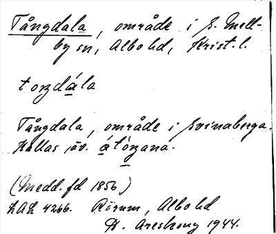 Bild på arkivkortet för arkivposten Tångdala