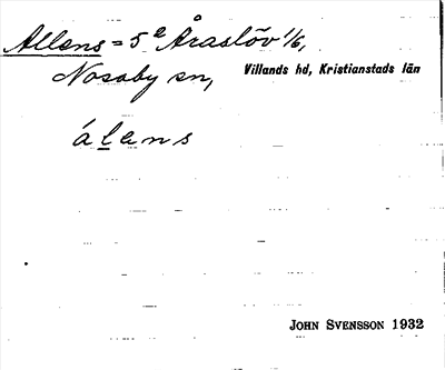 Bild på arkivkortet för arkivposten Allens