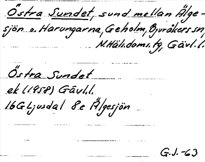Bild på arkivkortet för arkivposten Östra Sundet