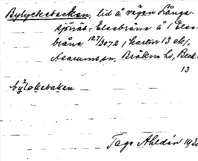 Bild på arkivkortet för arkivposten Bylyckebacken