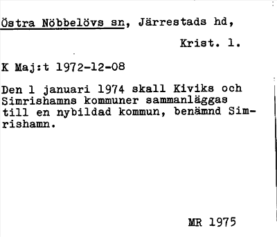Bild på arkivkortet för arkivposten Östra Nöbbelövs sn