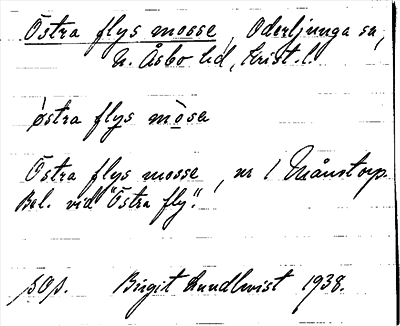 Bild på arkivkortet för arkivposten Östra flys mosse