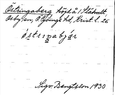 Bild på arkivkortet för arkivposten Östringaberg