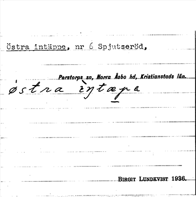 Bild på arkivkortet för arkivposten Östra intäppe