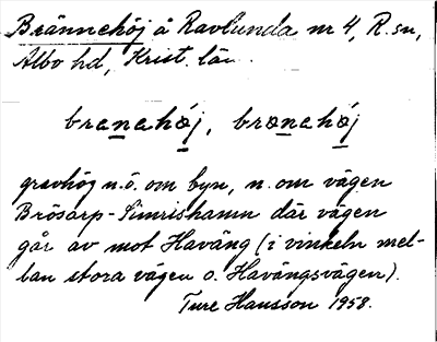 Bild på arkivkortet för arkivposten Brännehöj