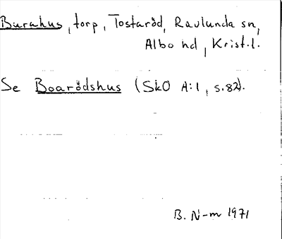 Bild på arkivkortet för arkivposten Burahus, se Boarödshus
