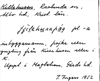 Bild på arkivkortet för arkivposten Killehusen
