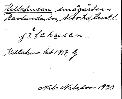 Bild på arkivkortet för arkivposten Killehusen
