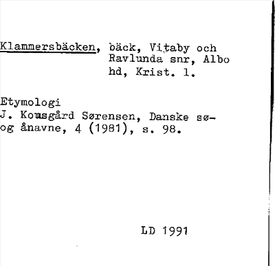Bild på arkivkortet för arkivposten Klammersbäcken