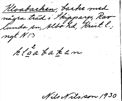 Bild på arkivkortet för arkivposten Kloabacken