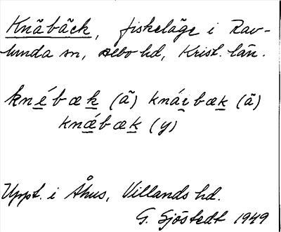 Bild på arkivkortet för arkivposten Knäbäck
