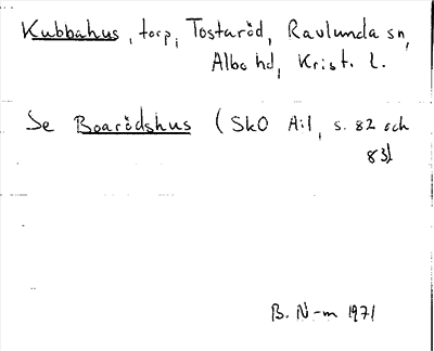Bild på arkivkortet för arkivposten Kubbahus, se Boarödshus