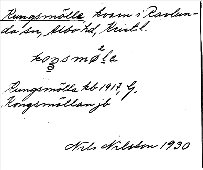 Bild på arkivkortet för arkivposten Kungsmölle