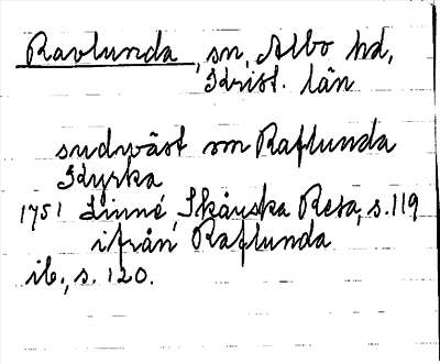 Bild på arkivkortet för arkivposten Ravlunda
