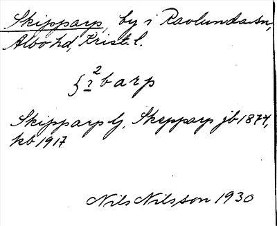 Bild på arkivkortet för arkivposten Skipparp