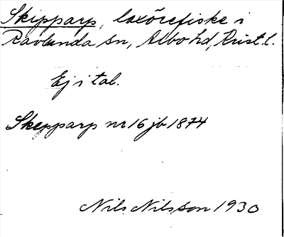 Bild på arkivkortet för arkivposten Skipparp