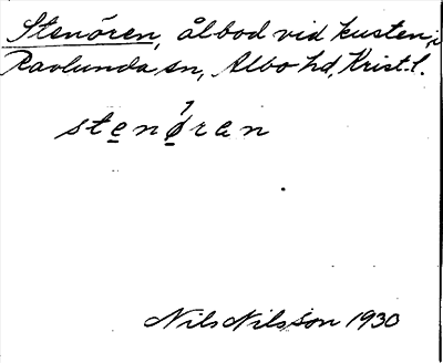 Bild på arkivkortet för arkivposten Stenören