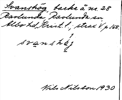 Bild på arkivkortet för arkivposten Svanshög