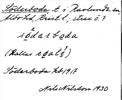 Bild på arkivkortet för arkivposten Söderboda