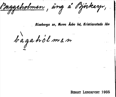 Bild på arkivkortet för arkivposten Baggeholmen