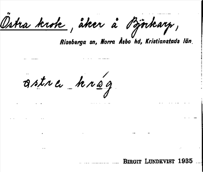 Bild på arkivkortet för arkivposten Östra krok