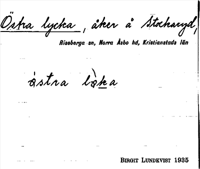 Bild på arkivkortet för arkivposten Östra lycka