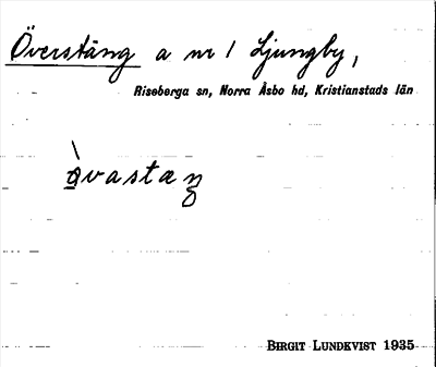 Bild på arkivkortet för arkivposten Överstäng