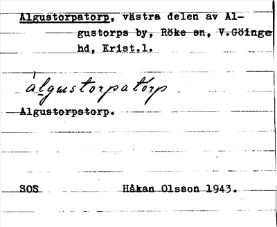Bild på arkivkortet för arkivposten Algustorpatorp