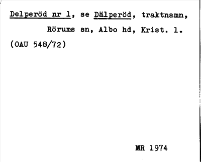 Bild på arkivkortet för arkivposten Delperöd, se Dälperöd