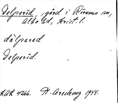 Bild på arkivkortet för arkivposten Delperöd