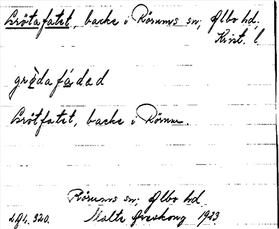 Bild på arkivkortet för arkivposten Grötafatet