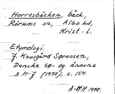 Bild på arkivkortet för arkivposten Horresbäcken