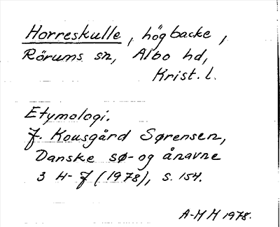 Bild på arkivkortet för arkivposten Horreskulle