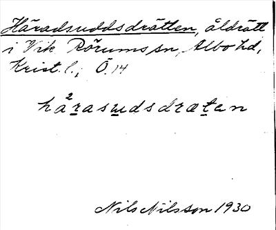 Bild på arkivkortet för arkivposten Häradsuddsdrätten