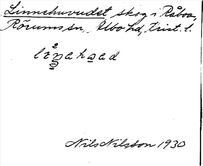 Bild på arkivkortet för arkivposten Linnehuvudet