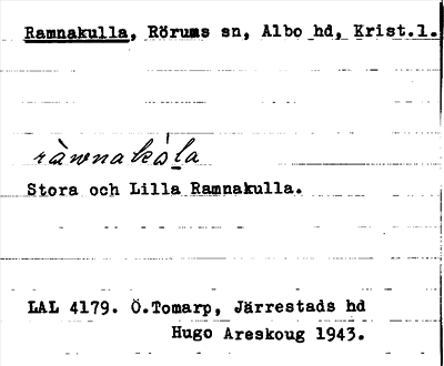 Bild på arkivkortet för arkivposten Ramnakulla