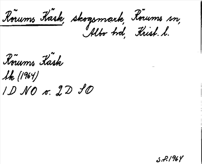 Bild på arkivkortet för arkivposten Rörums Käsk