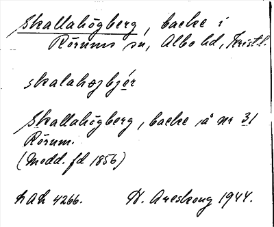Bild på arkivkortet för arkivposten Skallahögberg