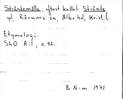 Bild på arkivkortet för arkivposten Sträntemölla, oftast kallat Stränte