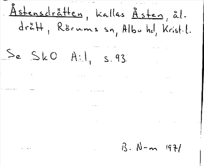 Bild på arkivkortet för arkivposten Åstensdrätten, kallas Åsten
