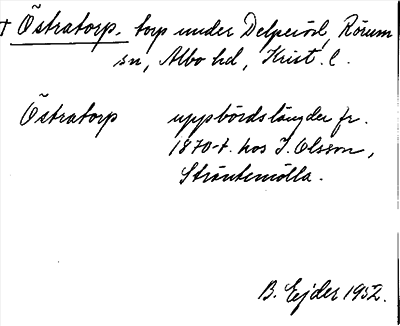 Bild på arkivkortet för arkivposten +Östratorp