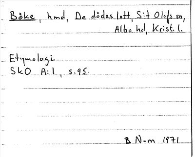 Bild på arkivkortet för arkivposten Böke