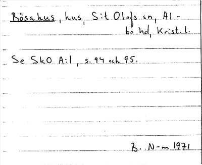 Bild på arkivkortet för arkivposten Bösahus