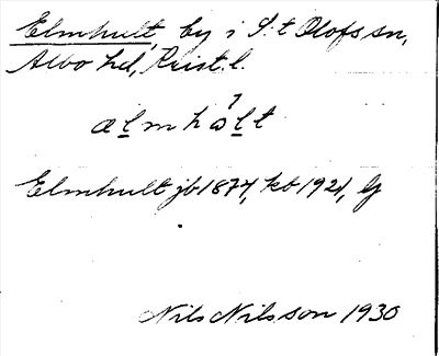 Bild på arkivkortet för arkivposten Elmhult