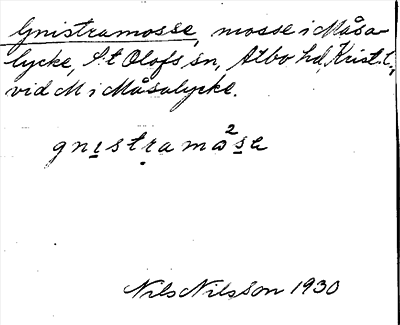 Bild på arkivkortet för arkivposten Gnistramosse