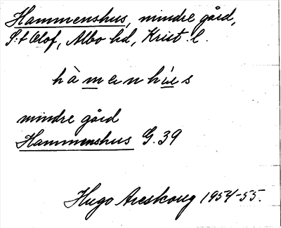 Bild på arkivkortet för arkivposten Hammenshus